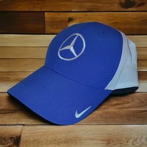 Nike Golf Mercedes Benz Adjustable White Blue Performance Hat Cap NIKE GOLF HAT